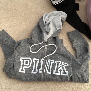VS PINK hooded zip up sweatshirt